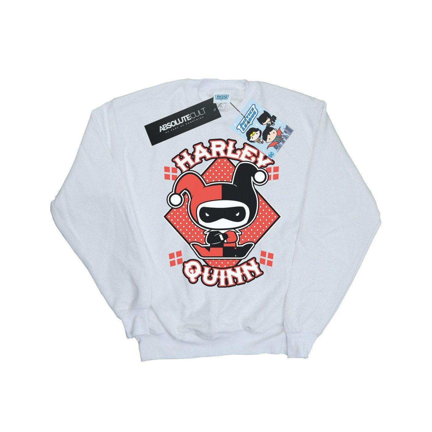 Image of Chibi Harley Quinn Badge Sweatshirt Mädchen Weiss 128