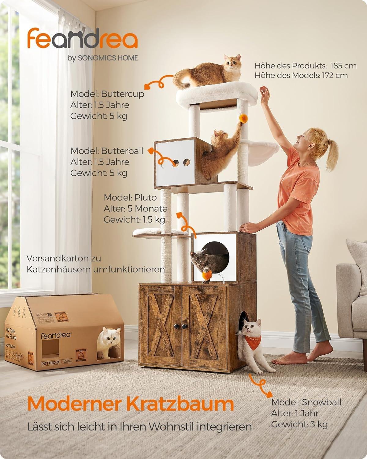 Pricenet  Armadietto per gatti e lettiera 2 in 1 - Salvaspazio! 