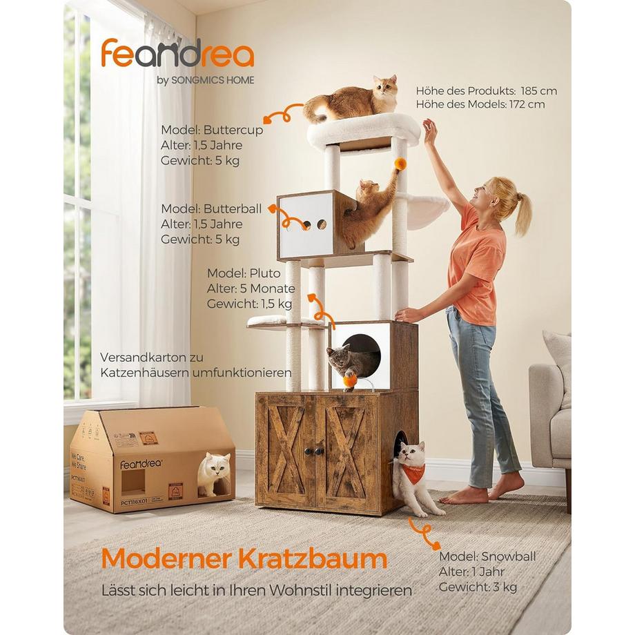 Pricenet  Armadietto per gatti e lettiera 2 in 1 - Salvaspazio! 