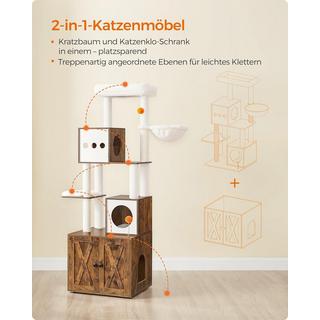 Pricenet  Armadietto per gatti e lettiera 2 in 1 - Salvaspazio! 