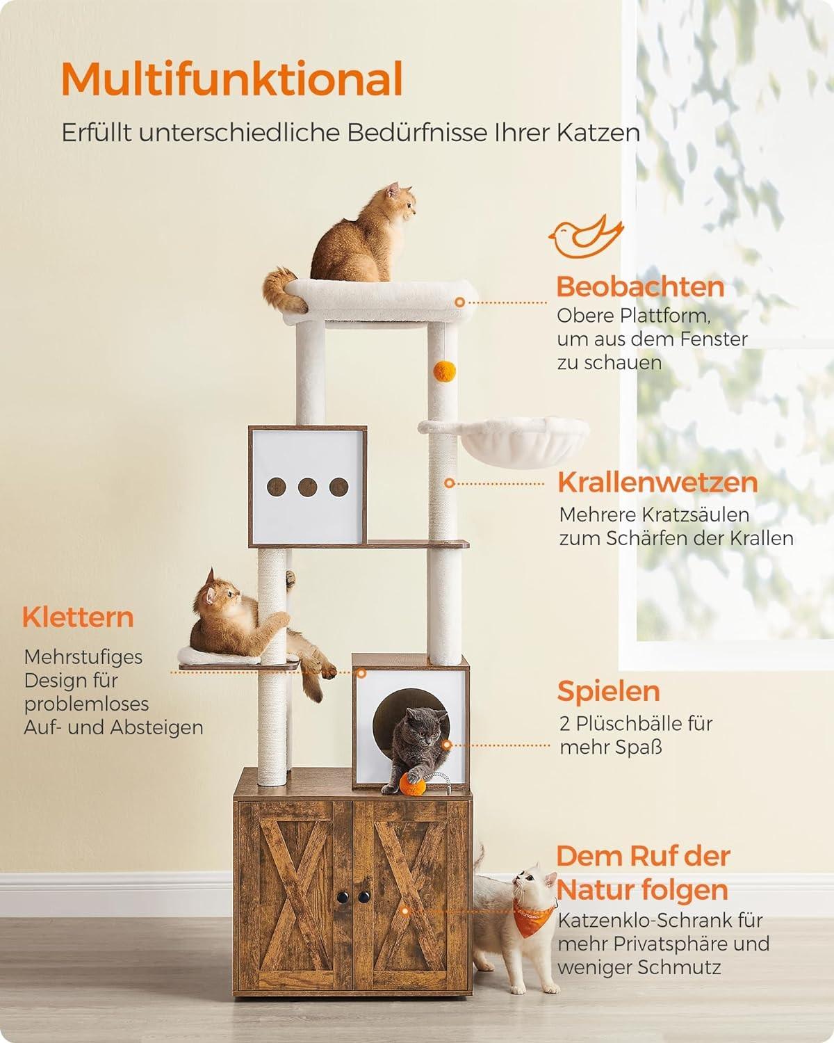 Pricenet  Armadietto per gatti e lettiera 2 in 1 - Salvaspazio! 