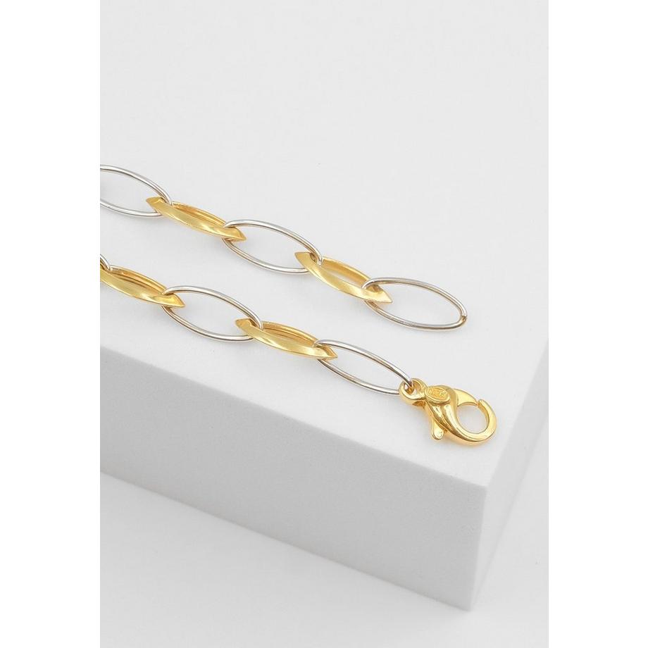 MUAU Schmuck  Collier fantaisie bicolore or jaune/or blanc 750, 6,3mm, 45cm 