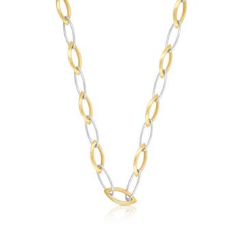 Collier fantaisie bicolore or jaune/or blanc 750, 6,3mm, 45cm