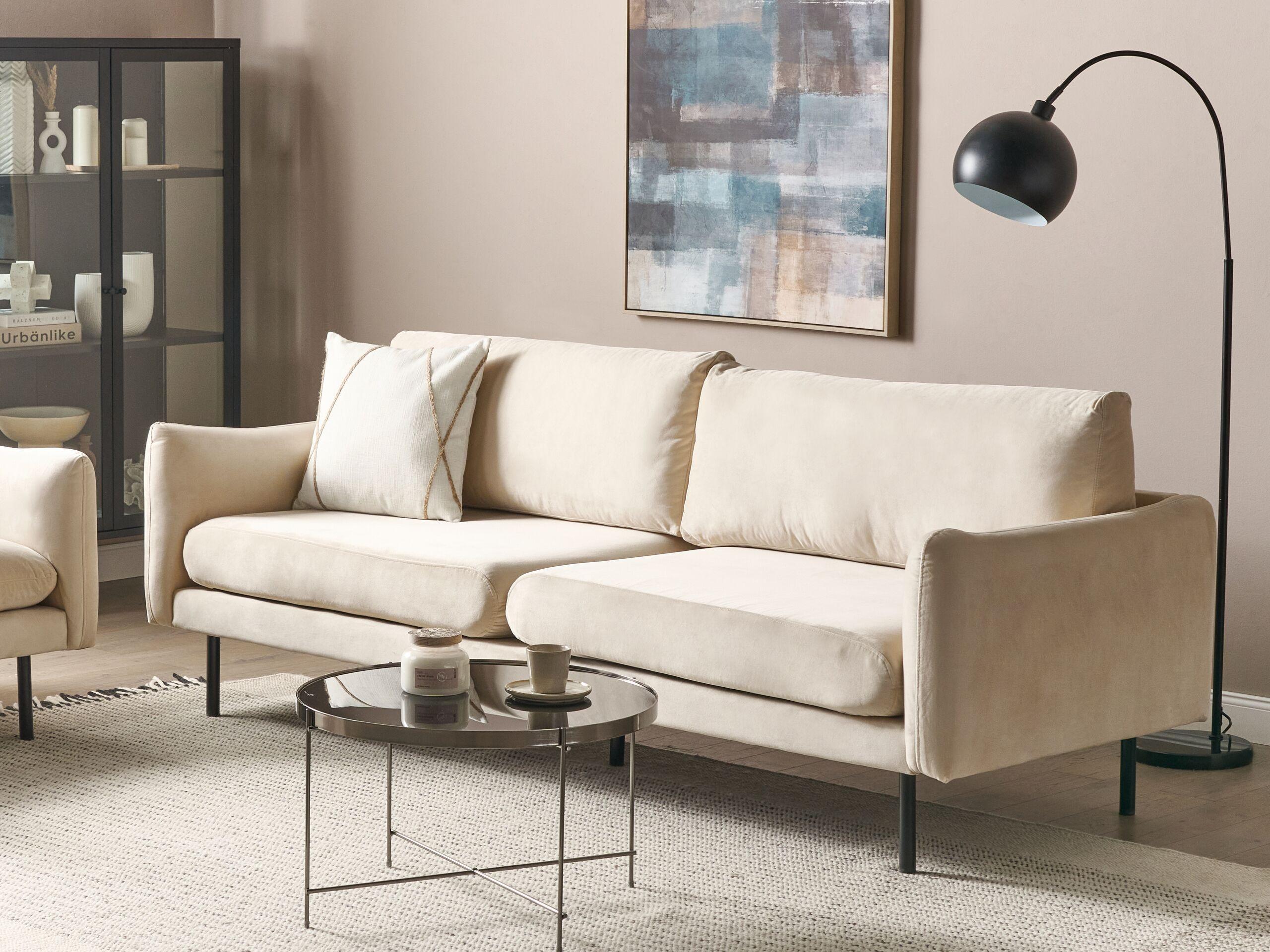 Beliani 3 Sitzer Sofa aus Samtstoff Glamourös VINTERBRO  