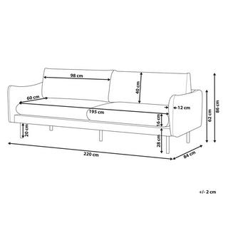 Beliani 3 Sitzer Sofa aus Samtstoff Glamourös VINTERBRO  