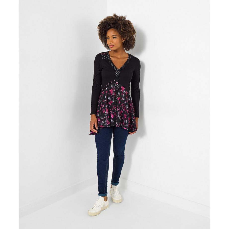 Tunique en jersey résille imprimé floral