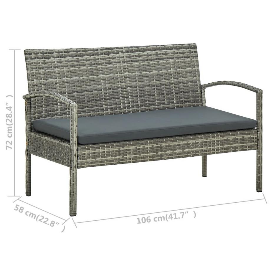 VidaXL Canapé rotin synthétique  