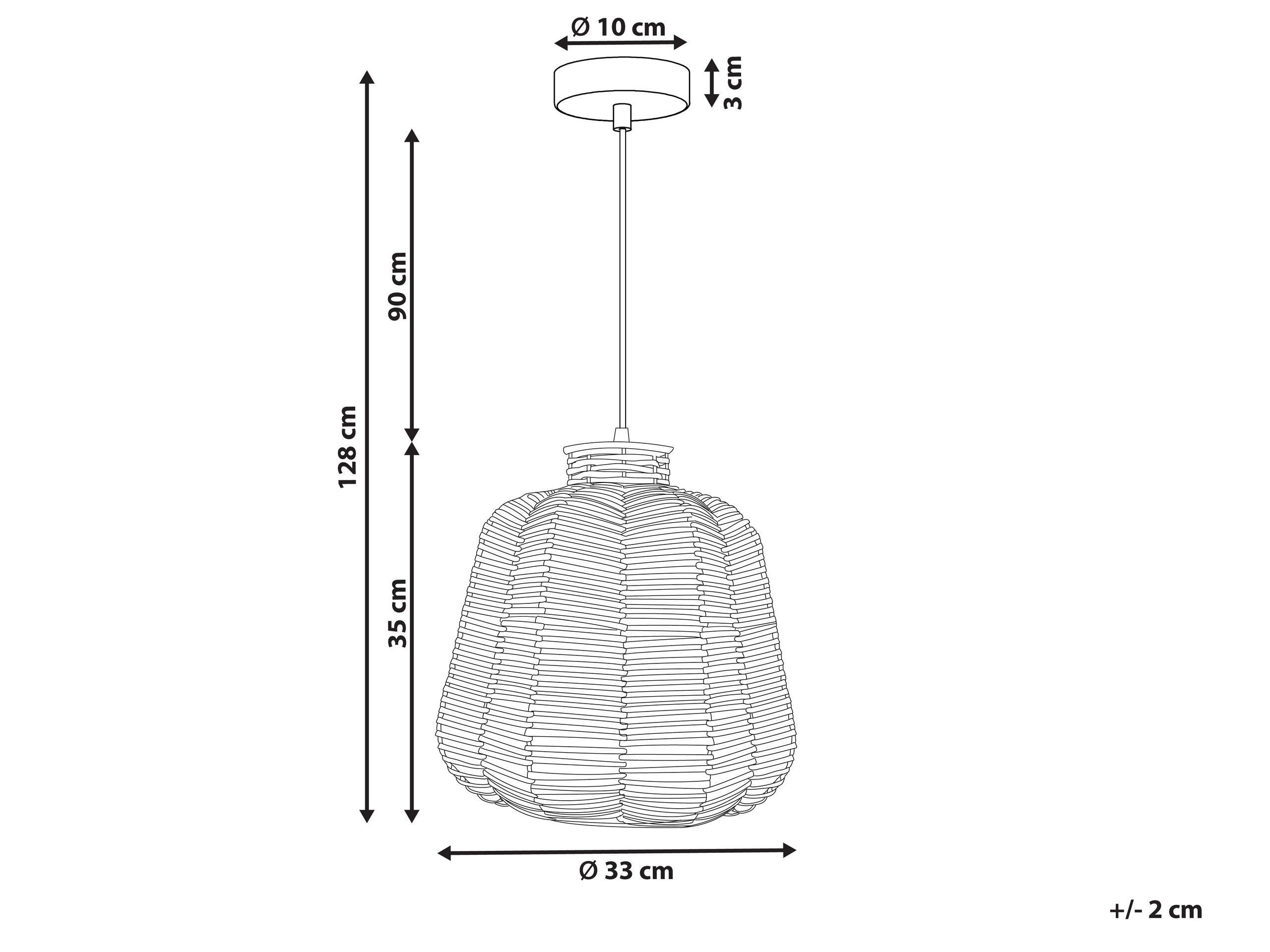 Beliani Hängeleuchte aus Rattan Boho RAMENA  