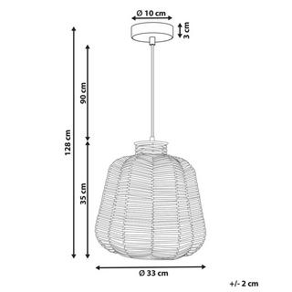 Beliani Hängeleuchte aus Rattan Boho RAMENA  