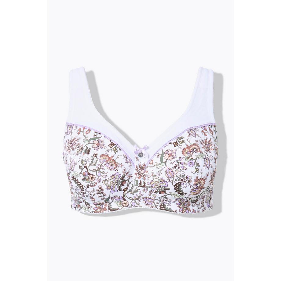 Ulla Popken Soutien-gorge de maintien sans armatures imprimé à fleurs  