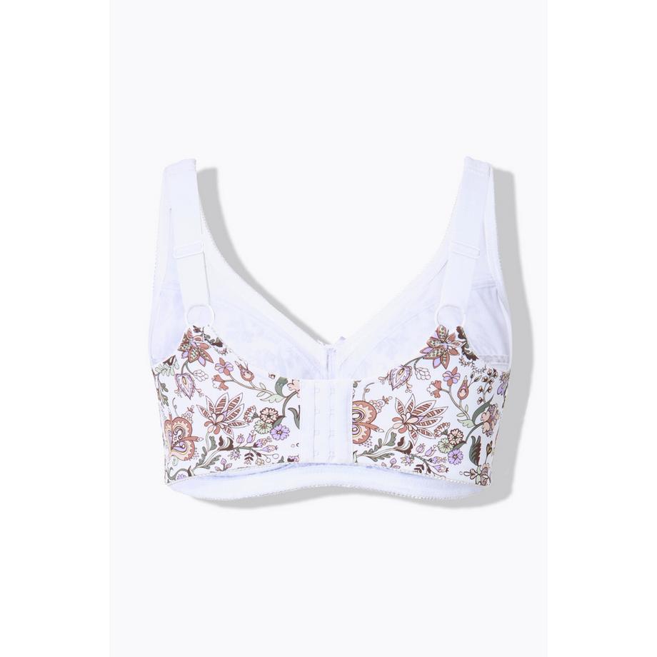 Ulla Popken Soutien-gorge de maintien sans armatures imprimé à fleurs  