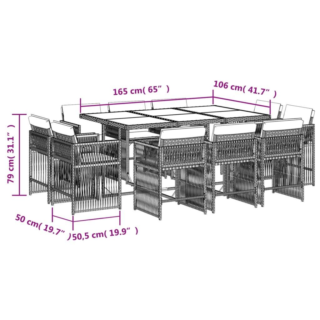 VidaXL Ensemble de salle à manger de jardin rotin synthétique  