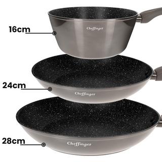 Cheffinger Set cucina 10 pentole rivestimento marmo  