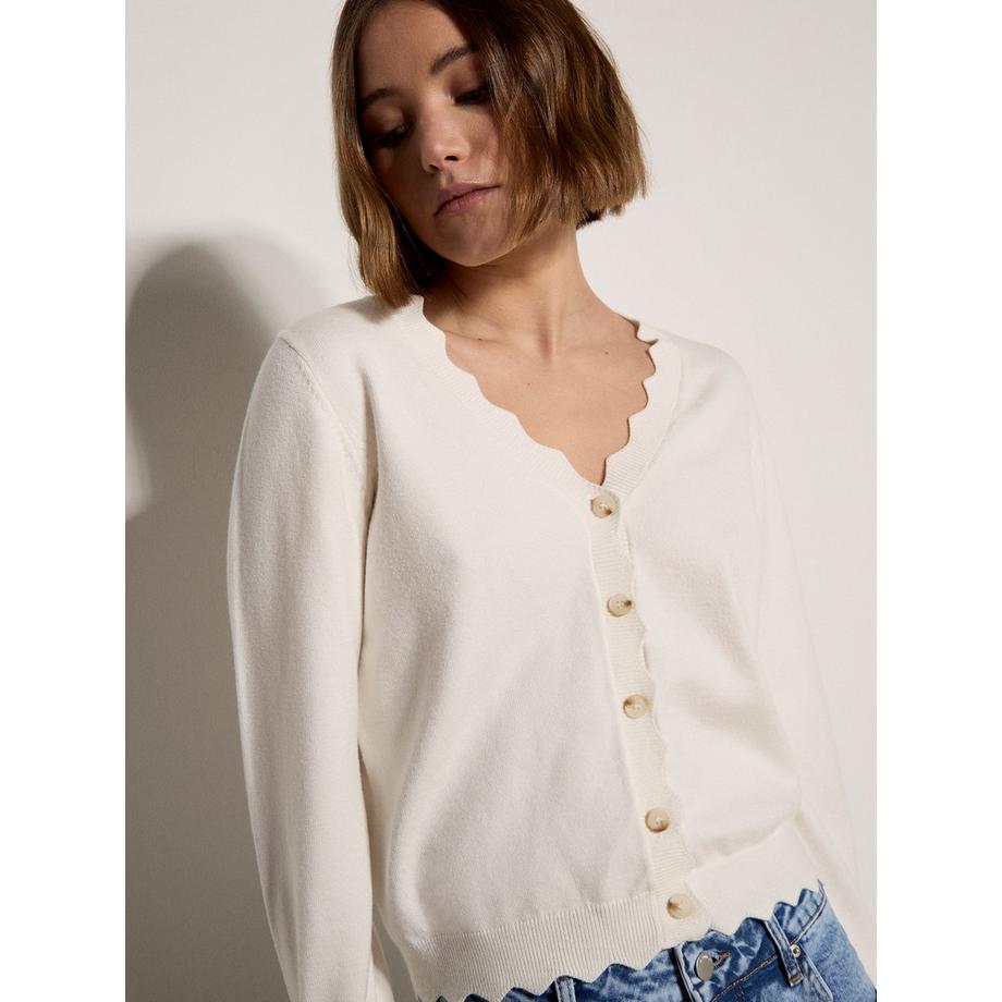 APRICOT Cardigan à ourlet festonné  