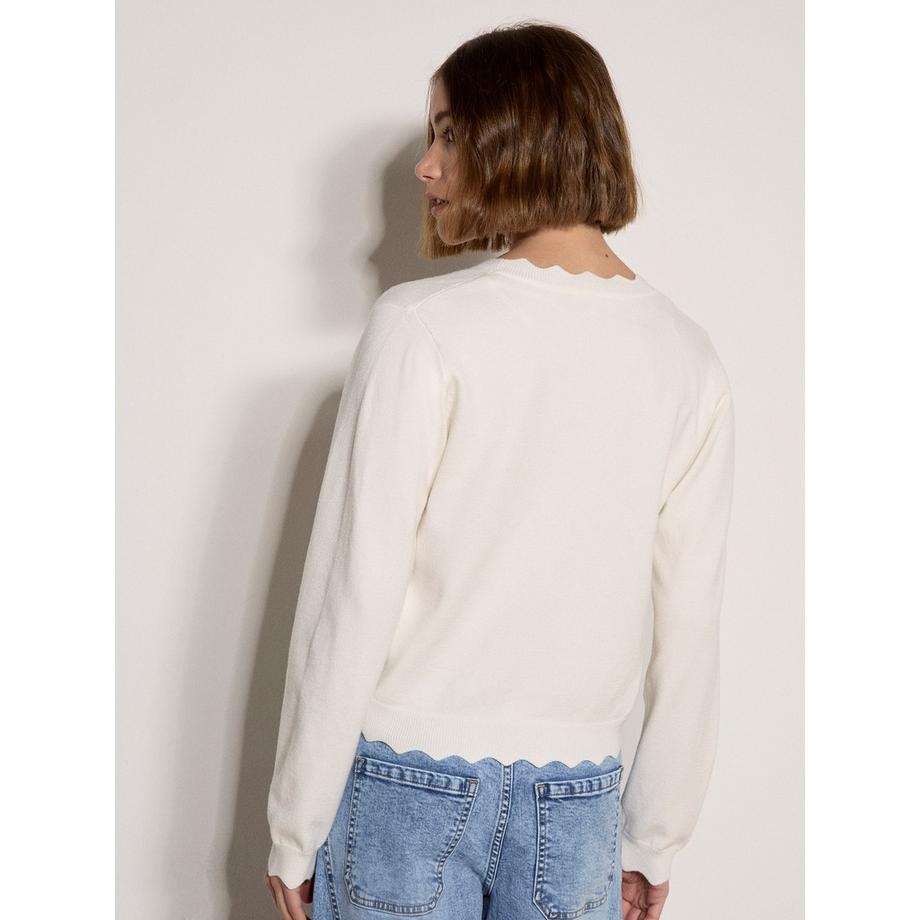 APRICOT Cardigan à ourlet festonné  