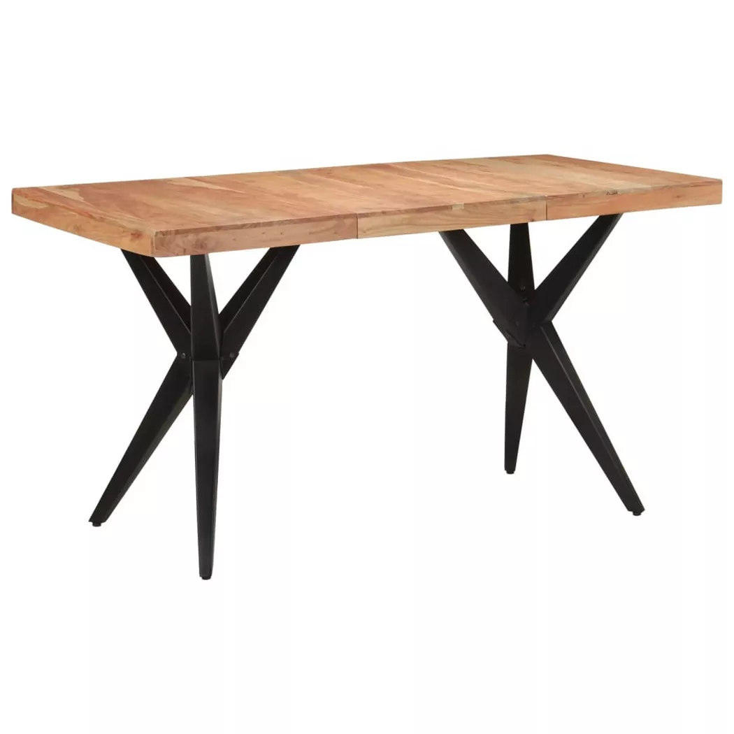 Table à dîner noir 140x70x76 cm bois d acacia solide