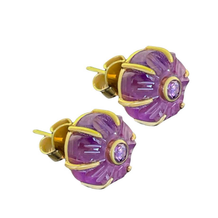 Steinkult  Boucles d'oreilles pierres Améthyste "Noelia" 
