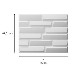 Vente-unique Pannello da parete 3D GREAT da pitturare pacco da 3m² lotto di 6 pezzi  