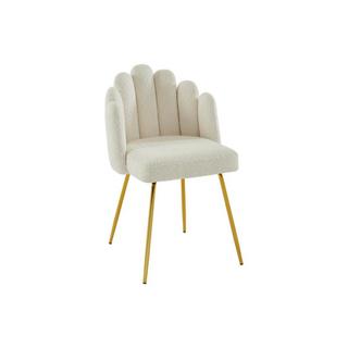 PASCAL MORABITO Lot de 2 chaises en tissu bouclette et métal doré - Crème - ALTINAM de Pascal MORABITO  