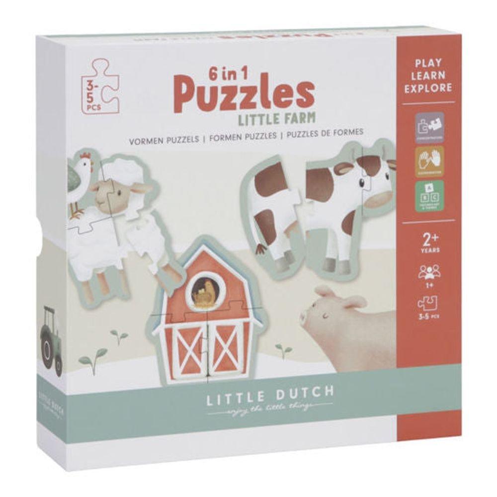 Little Dutch  Little Dutch 6 in 1 Puzzle-Set Little Farm FSC 