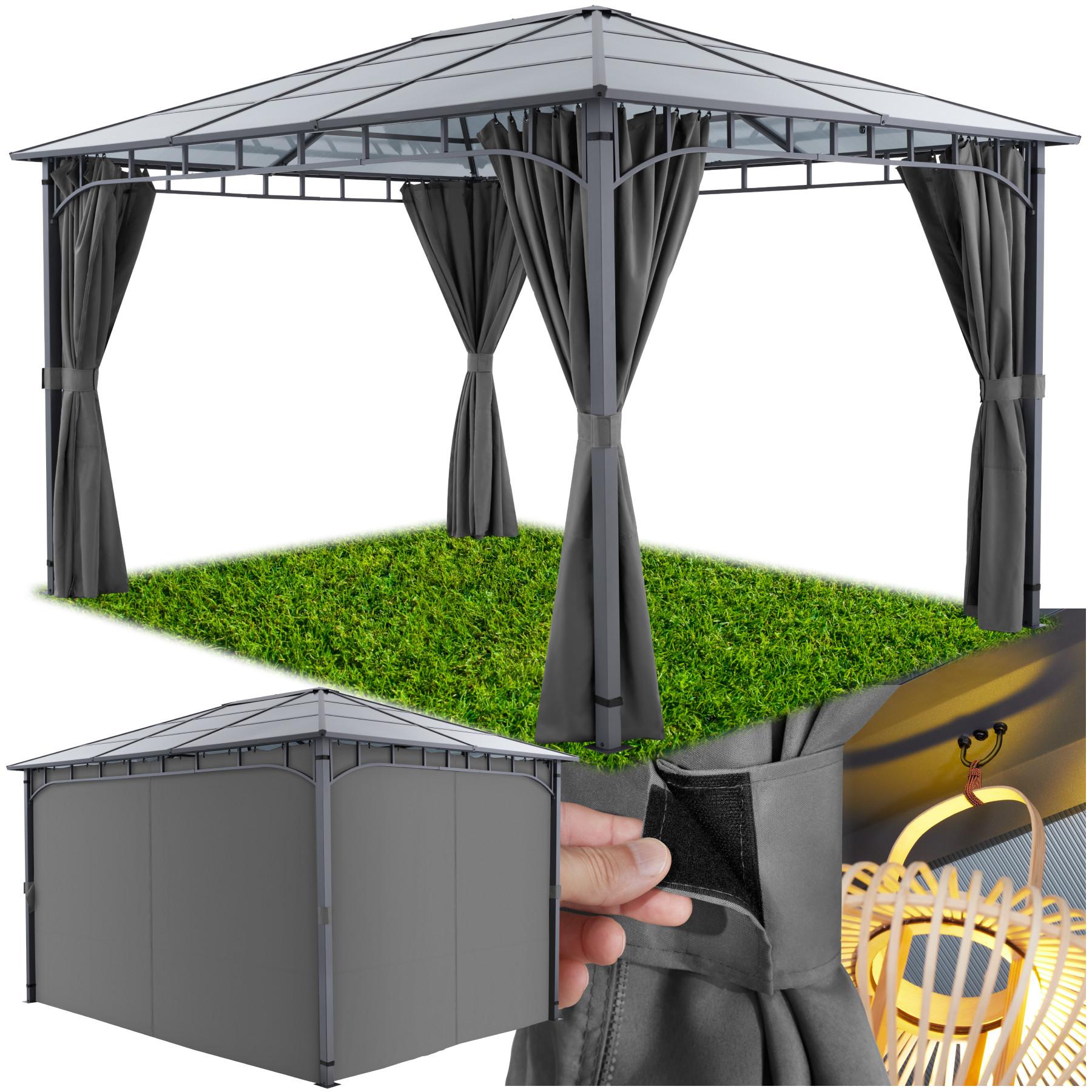 Tectake Gartenpavillon lichtdurchlässiges Dach aus Polycarbonat-Platten  