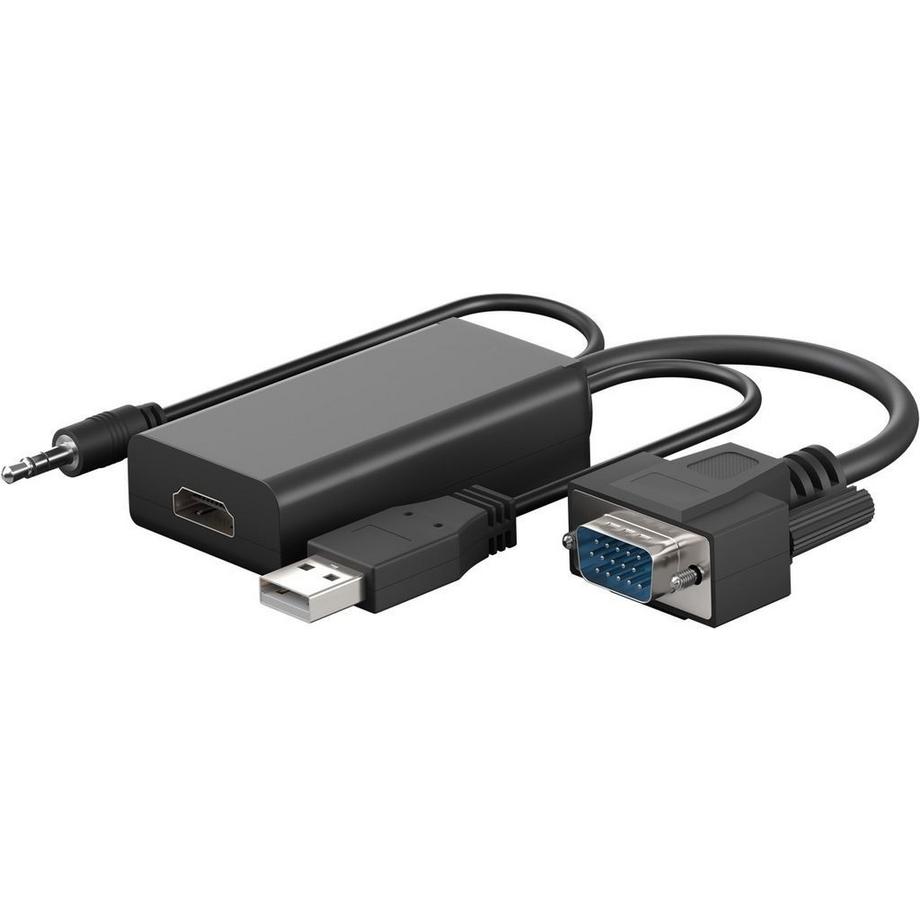 Câble adaptateur Goobay VGA vers HDMI - Noir