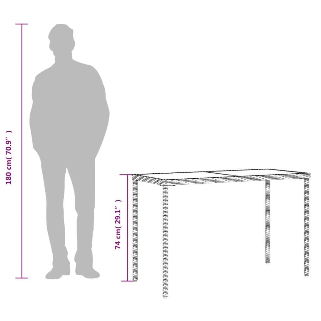 VidaXL Table de jardin rotin synthétique  