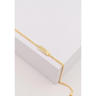 MUAU Schmuck  Bébé Bracelet Panzer Gelbgold 750, 14cm Gravurplatte 2.1cm 