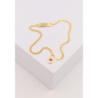 MUAU Schmuck  Bébé Bracelet Panzer Gelbgold 750, 14cm Gravurplatte 2.1cm 