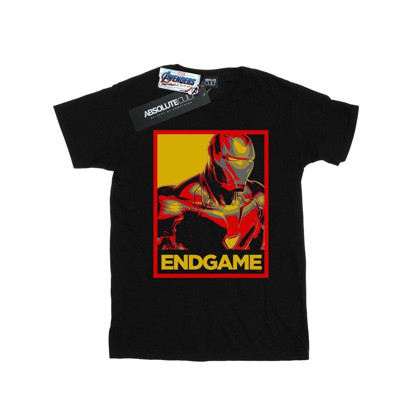 Image of Avengers Endgame Iron Man Poster Tshirt Mädchen Schwarz 152-158