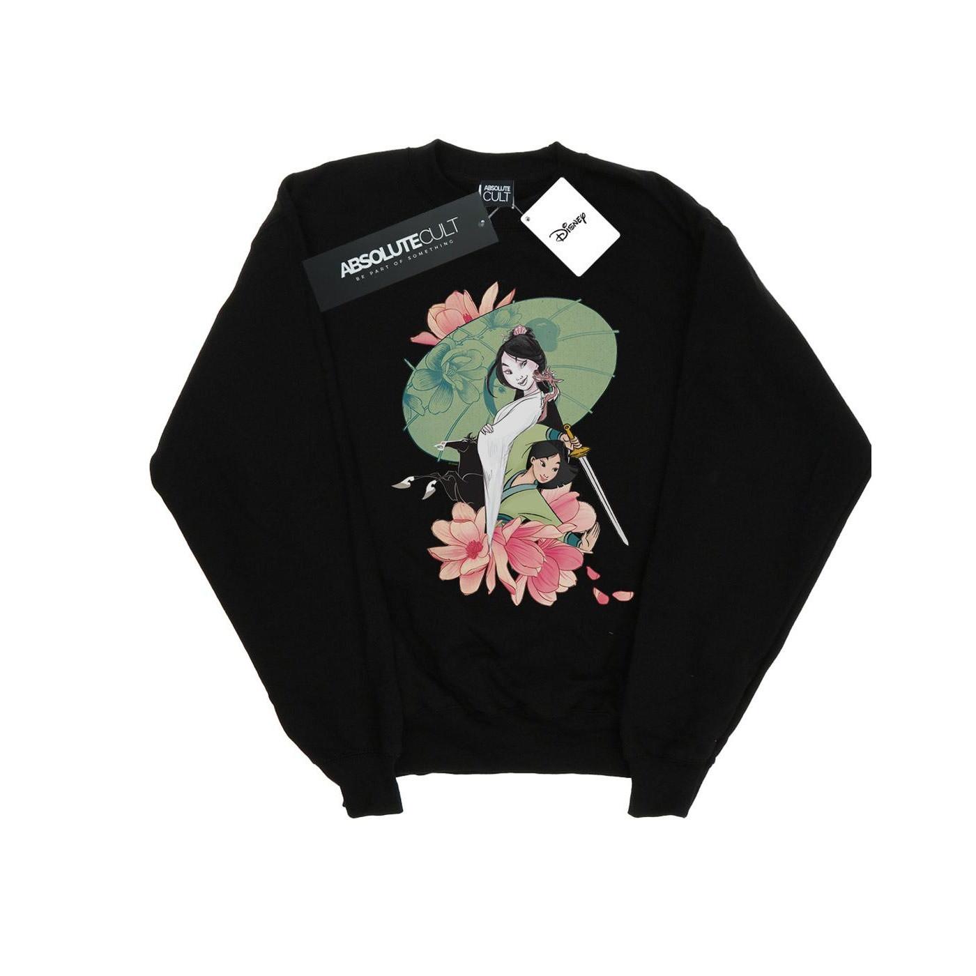 Image of Mulan Magnolia Collage Sweatshirt Damen Schwarz XXL
