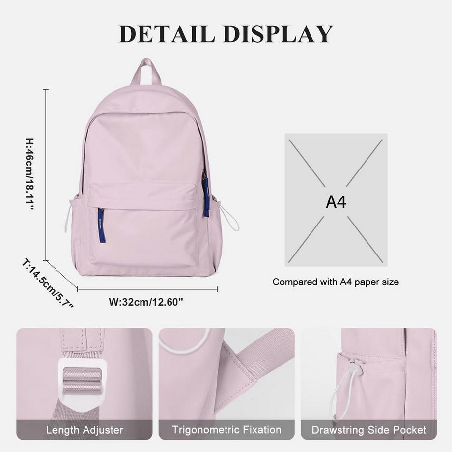 Only-bags.store Sac à Dos Scolaire Voyage Décontracté Léger Hydrofuge  