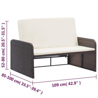 VidaXL Gartensofa, Hocker und Aufbewahrung  