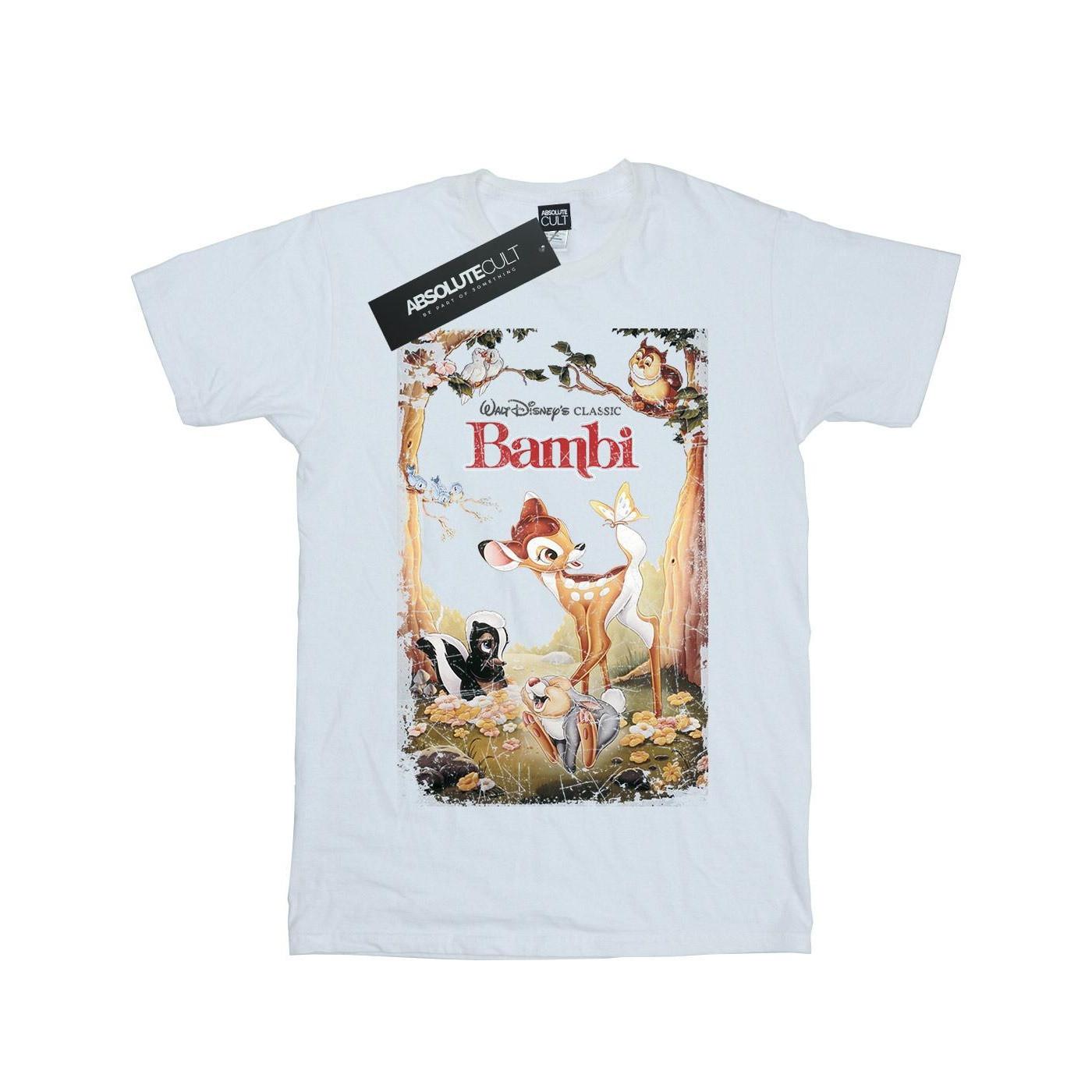 Image of Bambi Retro Poster Tshirt Unisex Weiss 140/146