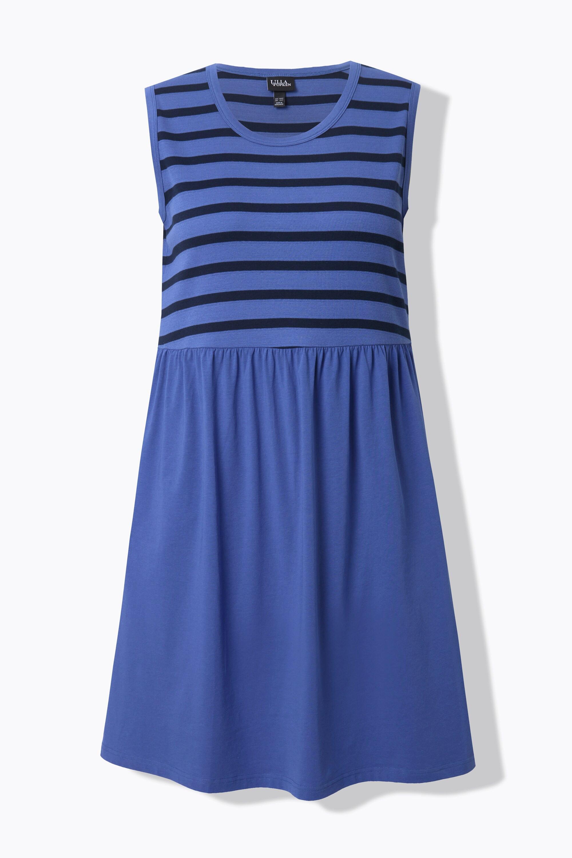 Ulla Popken Robe Midi Sans Manches Encolure Ronde Coupe Évasée Jersey Bord-Côte  