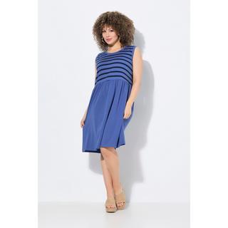 Ulla Popken Robe Midi Sans Manches Encolure Ronde Coupe Évasée Jersey Bord-Côte  