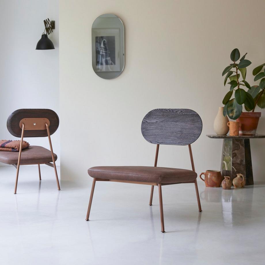 Tikamoon Fauteuil bas Mohawk choco en chêne massif Yutapi  