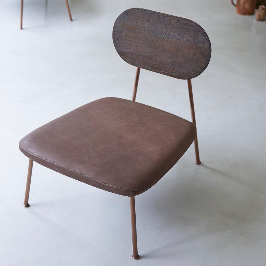 Tikamoon Fauteuil bas Mohawk choco en chêne massif Yutapi  