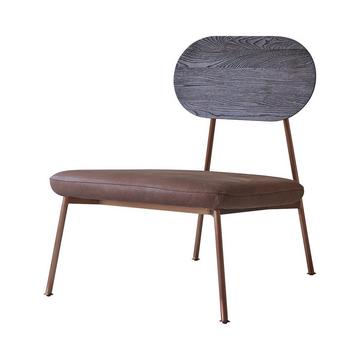 Fauteuil bas Mohawk choco en chêne massif Yutapi