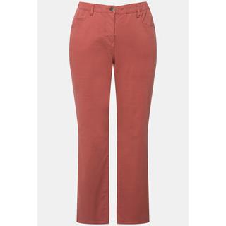 Ulla Popken  Jean coloré Mandy, jambes larges, ceinture confortable, coton bio 