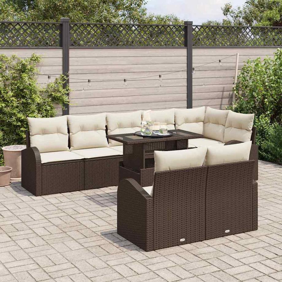 VidaXL Ensemble de canapé de jardin poly rattan  