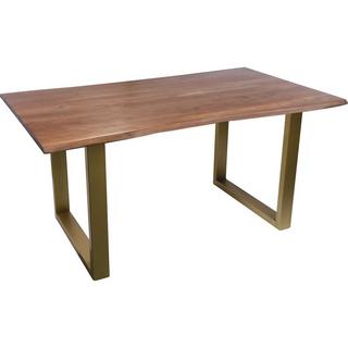 mutoni Table à manger bois massif acacia acier 160x85  