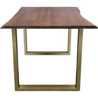 mutoni Table à manger bois massif acacia acier 160x85  