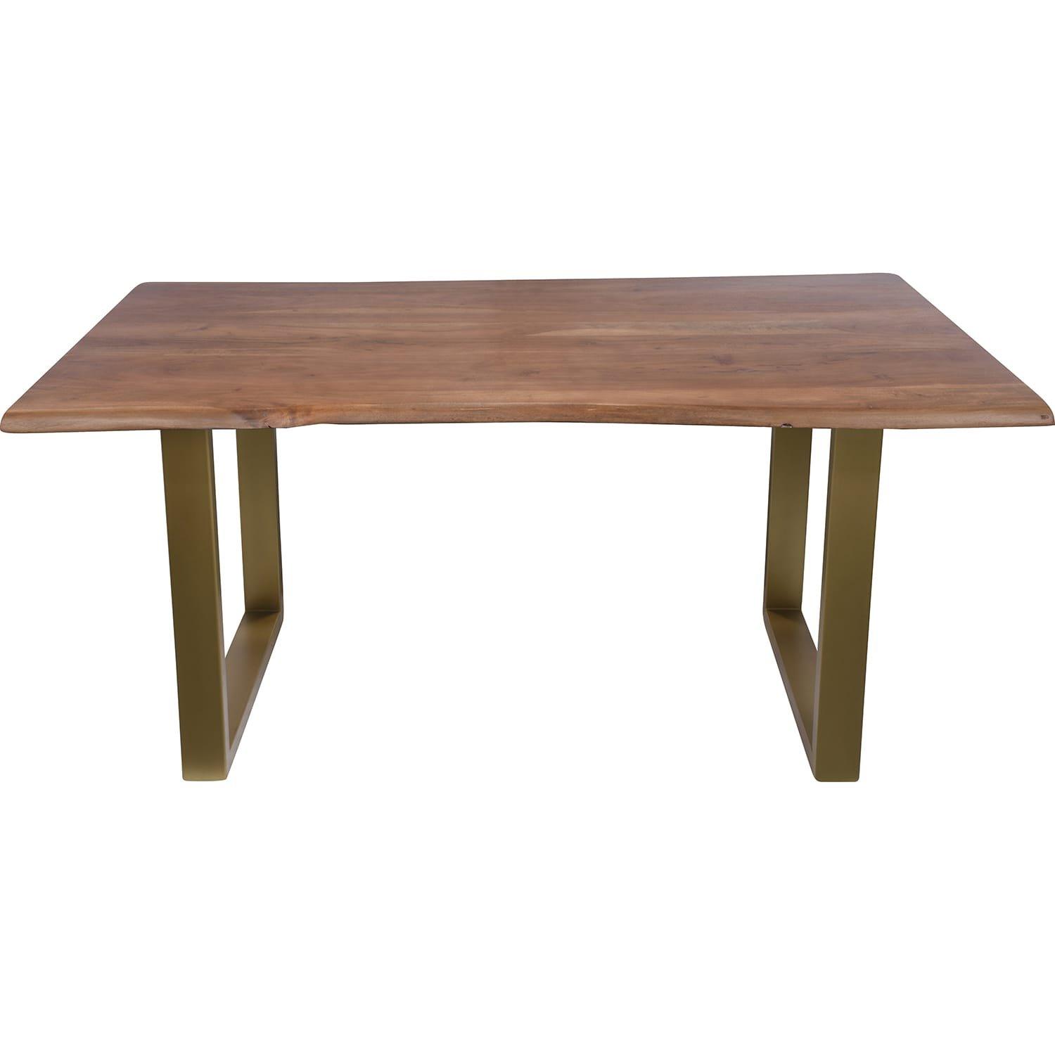 mutoni Table à manger bois massif acacia acier 160x85  