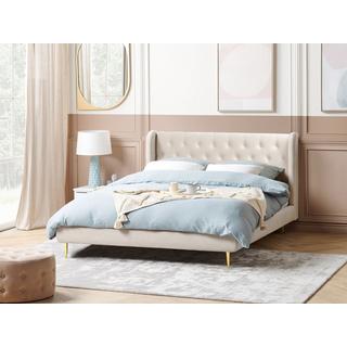 Beliani Bett mit Lattenrost aus Samtstoff Modern FORBACH  