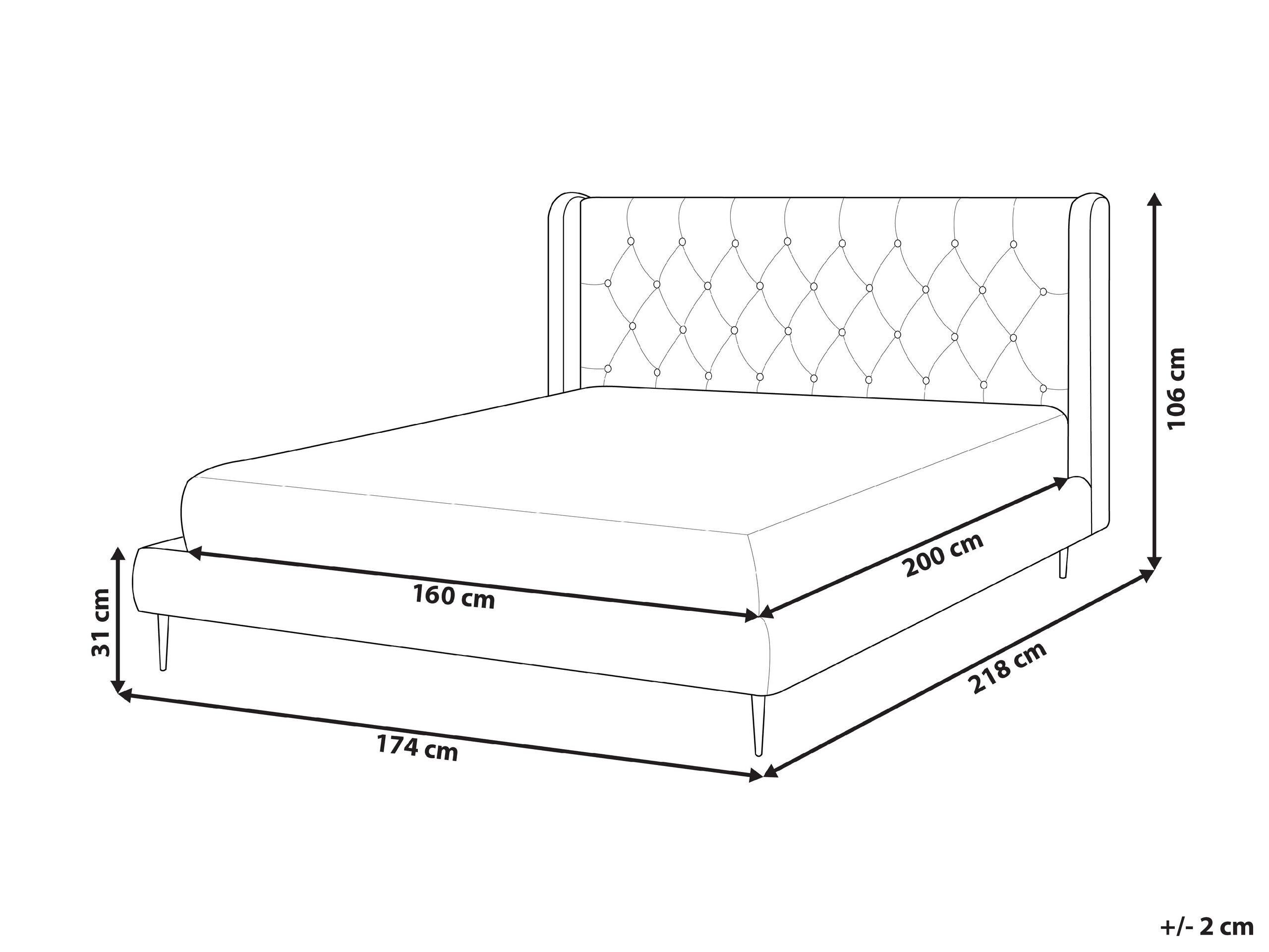 Beliani Bett mit Lattenrost aus Samtstoff Modern FORBACH  