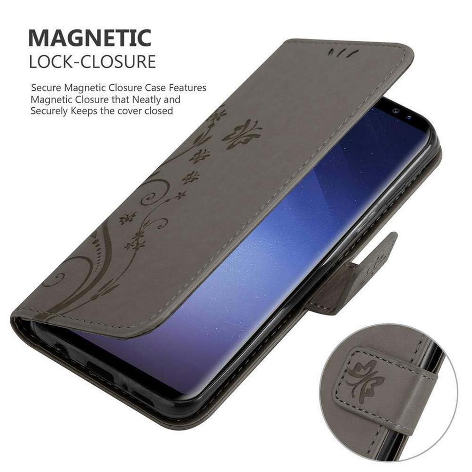 Cadorabo  Housse compatible avec Samsung Galaxy S9 - Coque de protection au design floral avec fermeture magnétique, fonction de support et emplacements pour cartes 