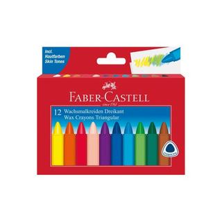 Faber-Castell FABER-CASTELL Wachskreide Dreikant 120010 12 Stück, mehrfarbig  