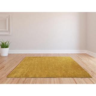 Vente-unique  Tapis shaggy à poils longs - 120 x 170 cm - Jaune moutarde - MILINIO 