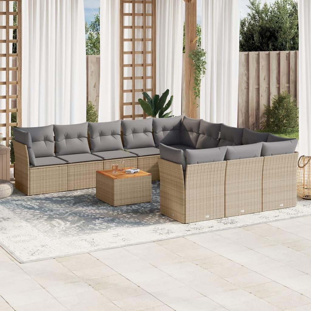 VidaXL set divano da giardino Polirattan  